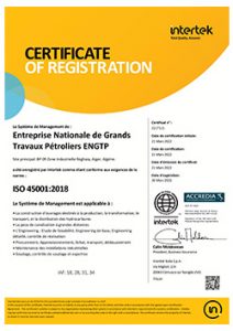 Certificat ENGTP ISO 45001-2018