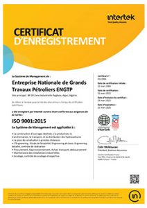 Certificat ENGTP ISO 9001-2015